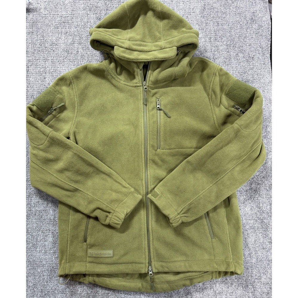 BaerSkin Tactical Hoodie 3.0 Jacket Mens Large Green Fleece Full Zip Military